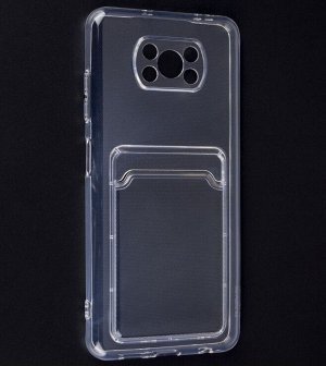 Силиконовый прозрачный чехол для HONOR. Xiaomi , Samsung Card Case с карманом для карты и защитой камеры