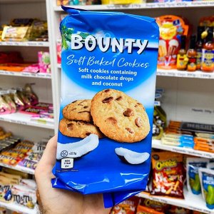 Bounty Soft Baked Cookies 180g - Молочное печенье Баунти с капельками шоколада и кокосом