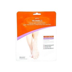 JIGOTT Увлажняющая маска-носочки VITA SOLUTION 12 BRIGHTENING FOOT CARE PACK