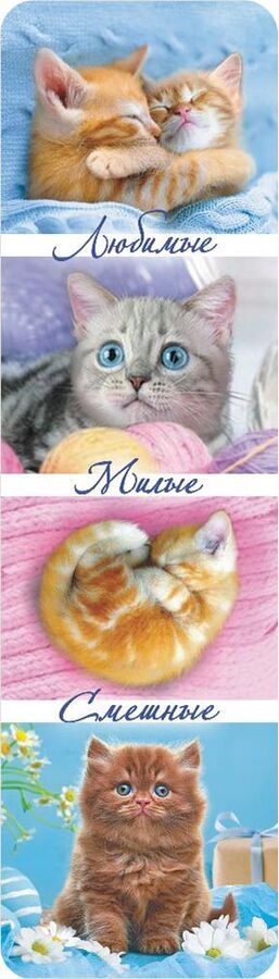 Картонная закладка "Кошки" с глиттером