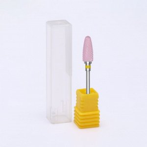Фреза керамическая для маникюра «Кукуруза», мелкая нарезка, 7 ? 16 мм, розовая