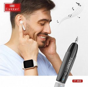 Автомобильный Bluetooth-приемник Earldom ET-M68, Jack 3.5мм/Bluetooth 5.0, черный