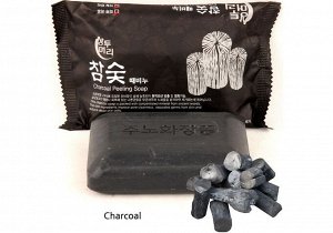 Корея Мыло пилинг косметическое Угольное / Charcoal, Juno, 150 г