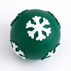 Пижон Игрушка-шар под лакомства &quot;Снежинка&quot;, 8 см, зелёная