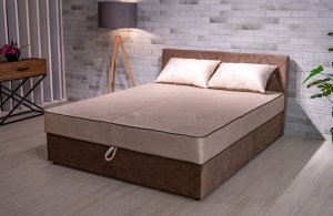 Кровать Беатрисс с низкой(0,85) спинкой 1,8  НПБ ромб + 2 подушки