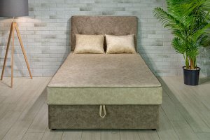 Кровать Беатрисс с высокой(1,1) спинкой 1,2  НПБ ромб+ 2 подушки