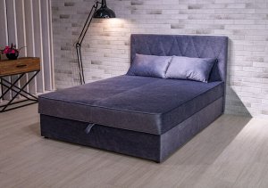 Кровать Беатрисс с высокой(1,1) спинкой 1,6  НПБ ромб + 2 подушки