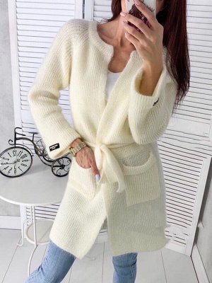 Кардиган женский тёплый с запахом