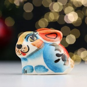 Сувенир "Кролик", гжель, цветной, 5х5 см