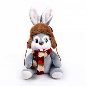 Мягкая игрушка «Кролик в ушанке», 16 см