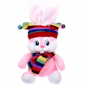 Мягкая игрушка «Кролик в шапке», 16 см