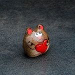 Сувенир «Котенок Веня», с сердечком 3,5x3 см, селенит