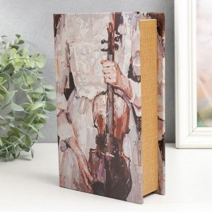 Сейф-книга дерево кожзам "Скрипка в женских руках" 21х13х5 см