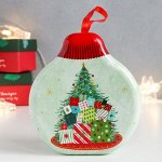 Шкатулка металл шар &quot;Ёлочка с подарками&quot; 4х11,5х12,7 см