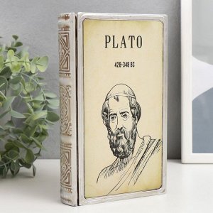 Шкатулка-книга металл, стекло "Платон" 20х12х4 см