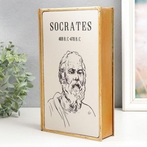 Шкатулка-книга металл, стекло "Сократ" 26х16х5 см