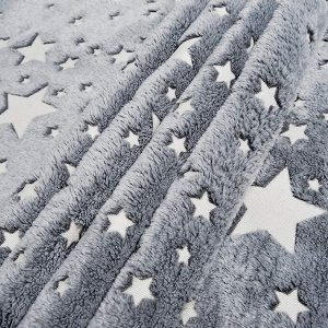 Светящийся плед "Звезды" Серый / 200 x 230 см
