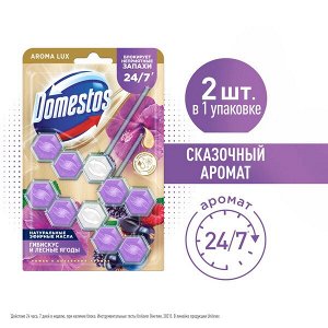 NEW ! Domestos Aroma Lux Duo арома-блок для очищения унитаза Сказочный аромат, блокировка неприятного запаха 2 х 50 гр