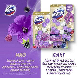 NEW ! 2+1 Domestos Aroma Lux Trio арома-блок для очищения унитаза Сказочный аромат, блокировка неприятного запаха 3 x 50 гр