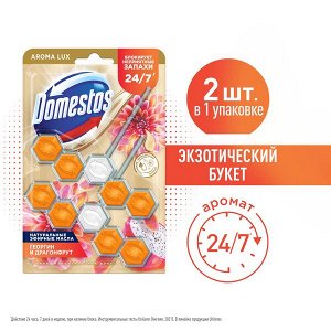 NEW ! Domestos Aroma Lux Duo арома-блок для очищения унитаза Экзотический букет, блокировка неприятного запаха 2 х 50 гр