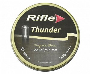 Пуля пневм. RIFLE Premium Series Thunder 5,5 мм. 1,64 гр. (200 шт. в банке)