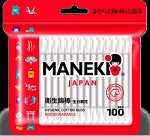МАNEKI Палочки ватные гигиен. RED с белым бум. стиком, в zip-пакете, 100 шт./упак /240/ СВ911H