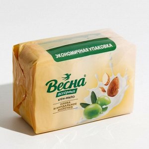 Т/М "Весна" АССОРТИ олива и миндальное молочко 300гр (4*75гр.) /24/ № 6213