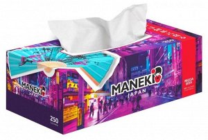 Салфетки бумажные "Maneki" DREAM с ароматом магнолии, 2 слоя, белые, 250 шт./коробка