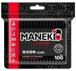 МАNEKI Палочки ватные гигиен. B&amp;W, с черн. бум. стиком и 100 шт/упак. zip-пакет /240/ СВ915H