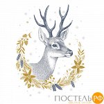 Полотенце 45х60, КУПОН, вафельное полотно, 100 % хлопок, &quot;Олени (серый)&quot; (в ассортименте)