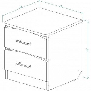 Тумба прикроватная ТП-2 440х410х410 Дуб Сонома