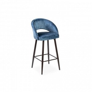 Барный стул Мирелла Мрамор 14 синий велюр/ Хард металл Коричневый