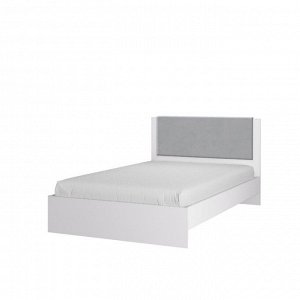 Кровать «Акцент №1200М», 1200 ? 2000 мм, цвет белый / цемент светлый
