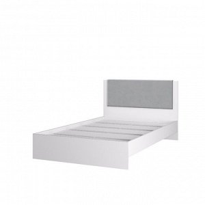 Кровать «Акцент №1200М», 1200 ? 2000 мм, цвет белый / цемент светлый