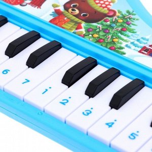 Музыкальное пианино «Волшебного Нового года!», звук, цвет синий
