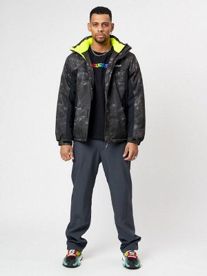 Спортивная куртка мужская зимняя цвета хаки 78018Kh
