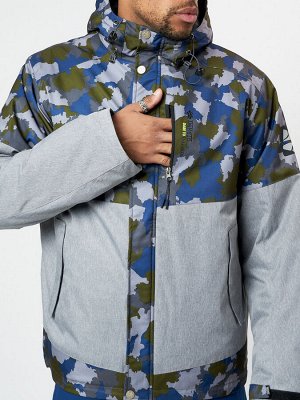 Спортивная куртка мужская зимняя серого цвета 78015Sr