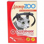 Доктор ZOO ошейник для кошек и мелких собак против блох и клещей, 35 см