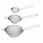 Набор сит Sieves Stainless Steel из нержавеющей стали, 3 шт, Акция! 16/14/12 см