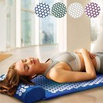 Акупунктурный массажный комплект из коврика и валика Acupressure Mat Зелёный
