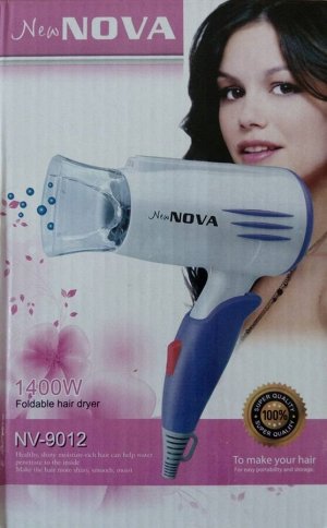 Складной дорожный фен NOVA NV-9012, 1400 w Розовый