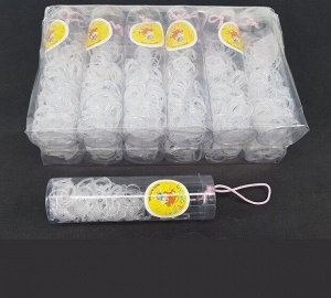 Прозрачные силиконовые резинки для афрокосичек в тубе, 200 шт