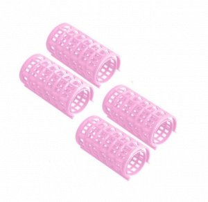 Пластиковые бигуди с фиксатором, диаметр 2.5 см, 4 шт Розовый