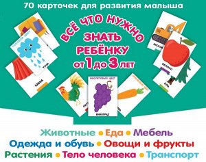 Дмитриева Все, что нужно знать ребенку от 1 до 3. Растения,одежда и обувь,транспорт/Карточки(АСТ)