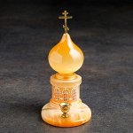 Сувенир &quot;Храмик с церковным подсвечником&quot;, селенит