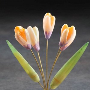 Цветы «Подснежники», 5 цветков, селенит