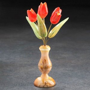 Ваза "Тюльпаны" 5 цветков, в вазе , селенит