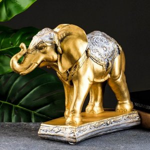Фигура "Слон средний" бронза/серебро 31х12х27см