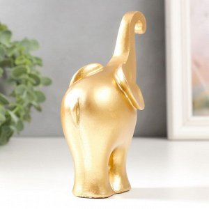 Сувенир полистоун "Золотой слон" 5,5х10х13,3 см