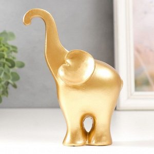 Сувенир полистоун "Золотой слон" 5,5х10х13,3 см